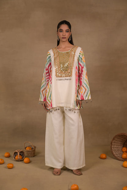 Ivory Mosaic Linen Co-Ord Set