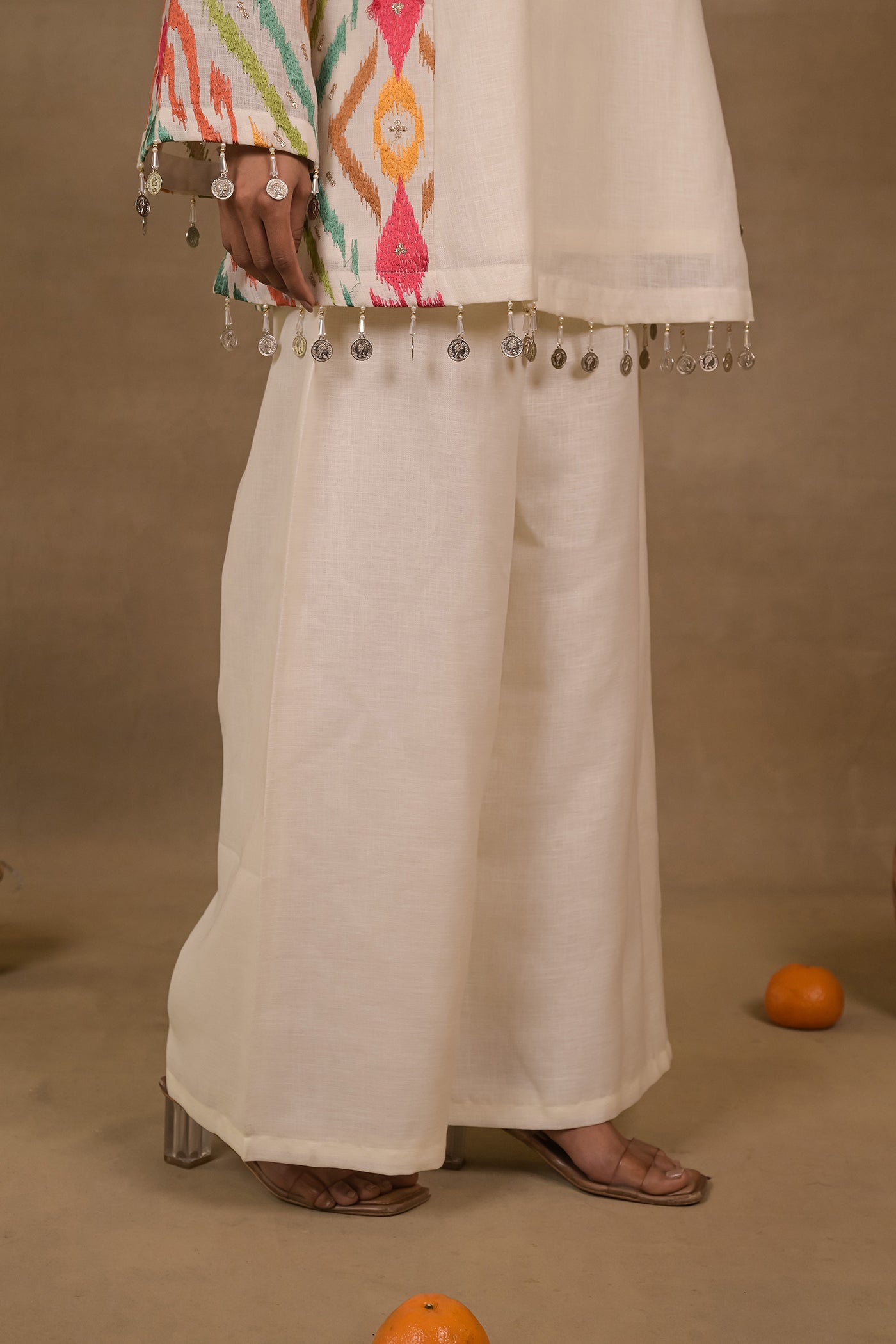 Ivory Mosaic Linen Co-Ord Set