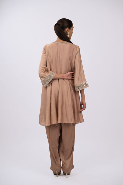 Noorza Fringe-Detail Kurta Set with Dupatta