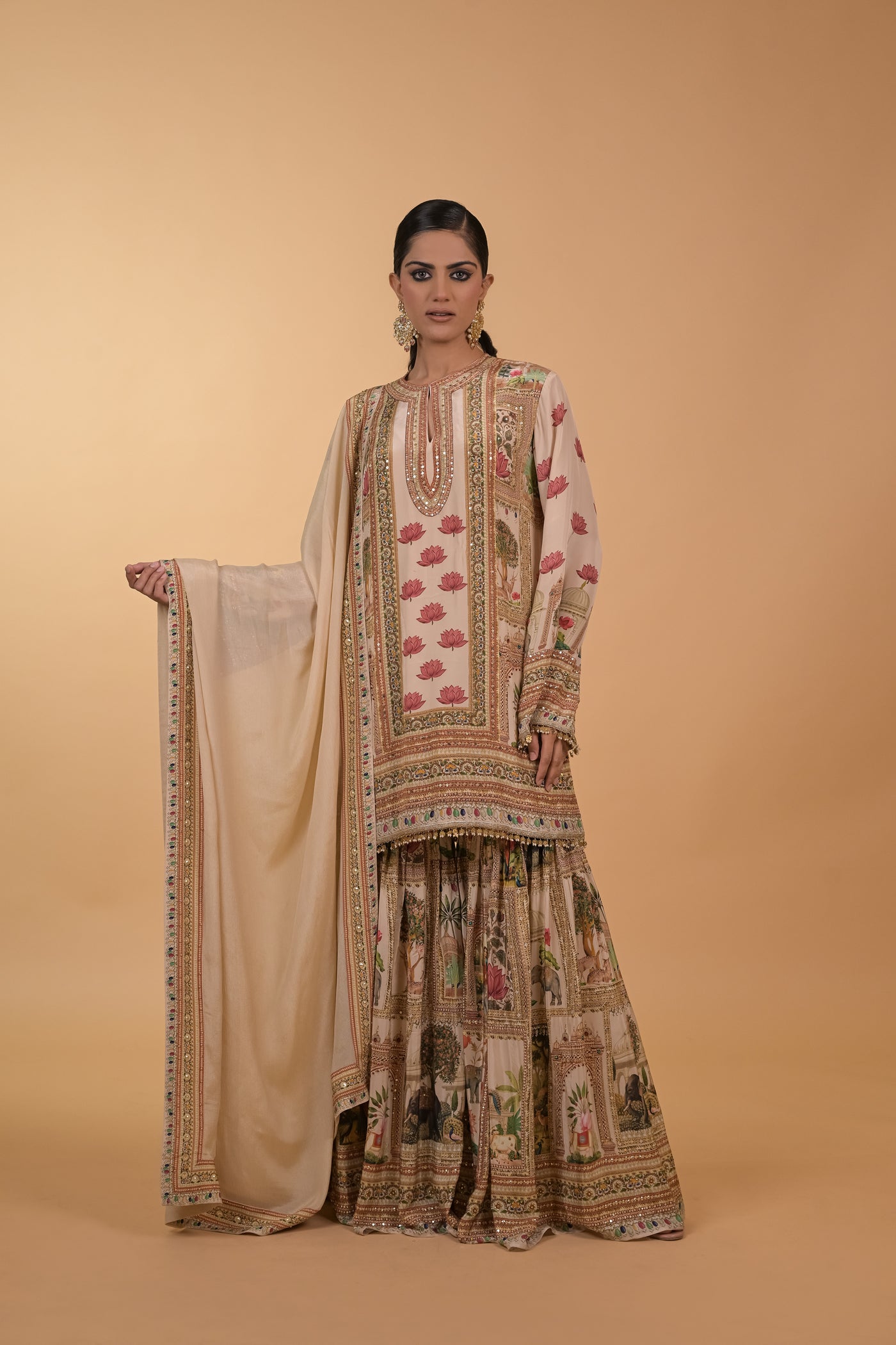 Gulnaar Sheesha Panelled Set