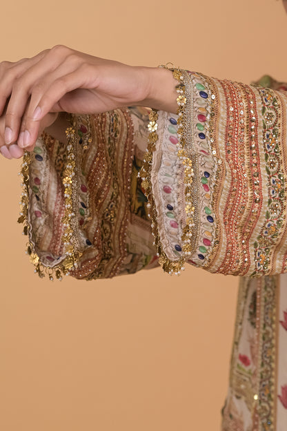 Gulnaar Sheesha Panelled Set