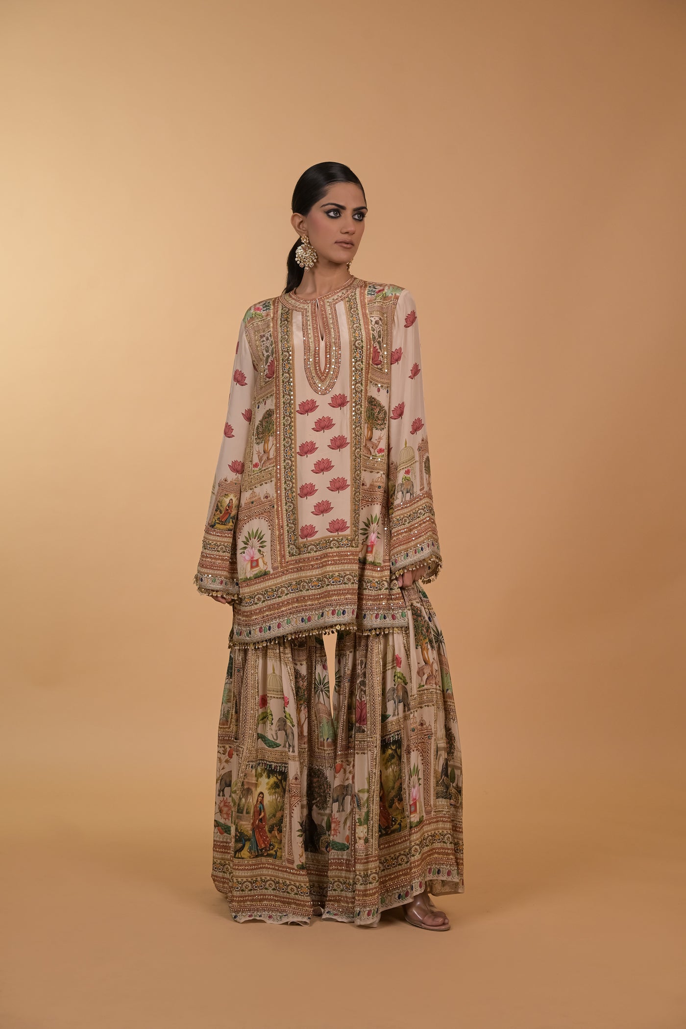 Gulnaar Sheesha Panelled Set