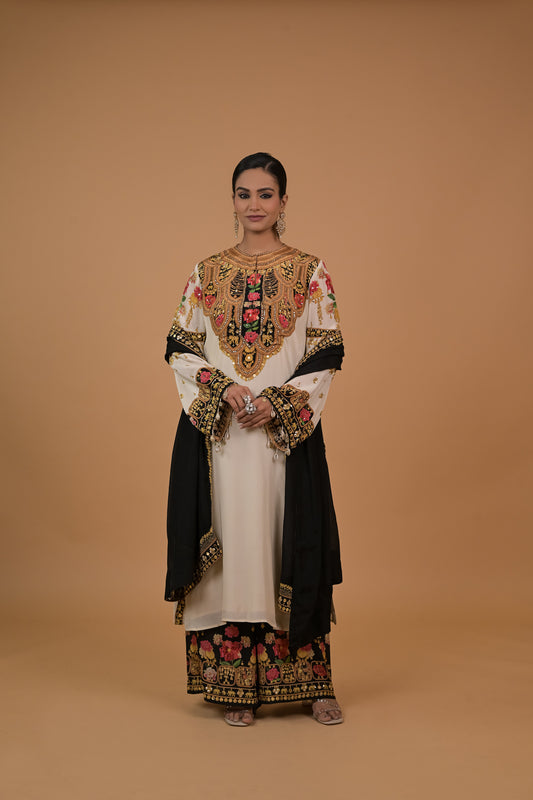 Noor Ivory Kurta Set with Dupatta