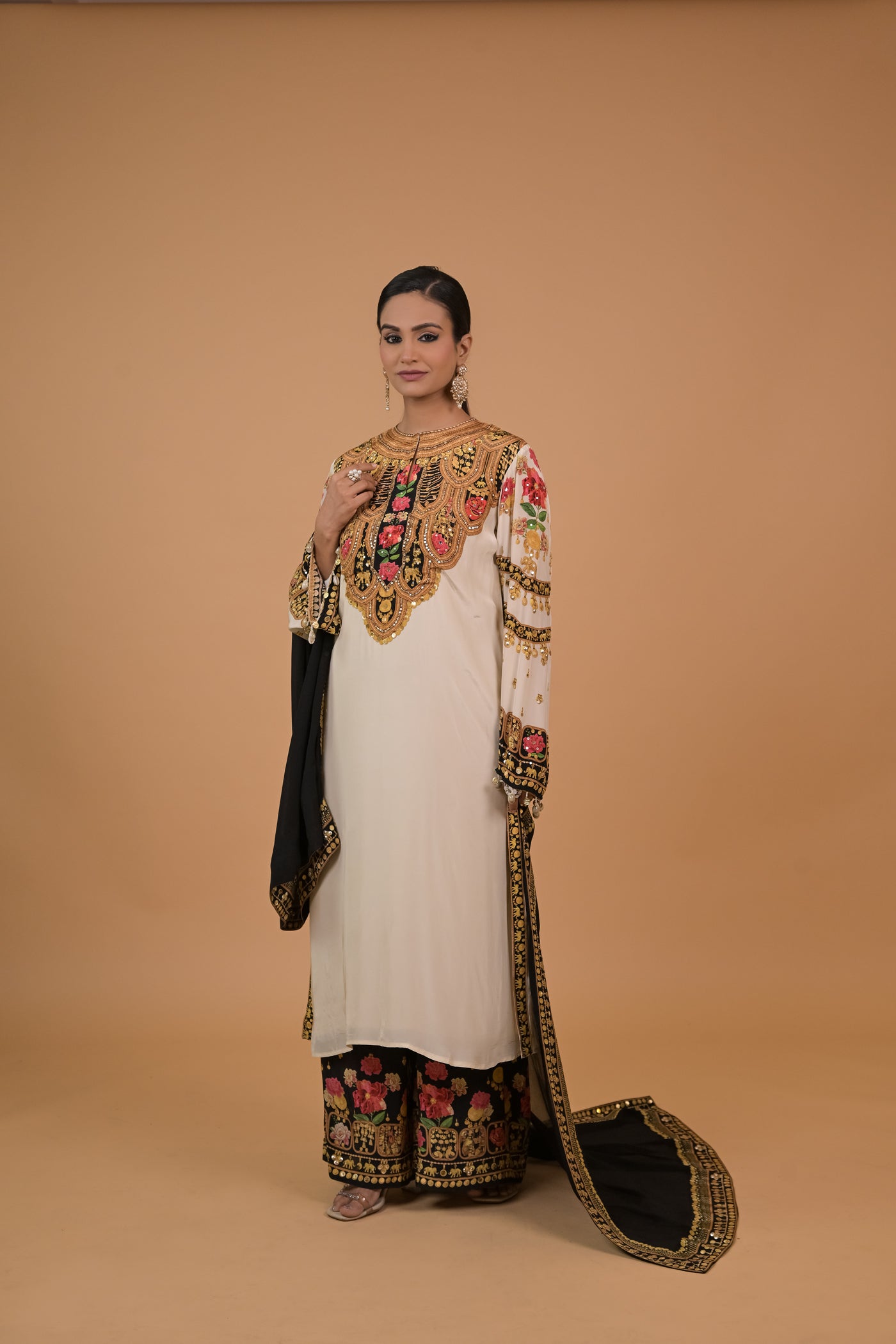 Noor Ivory Kurta Set with Dupatta