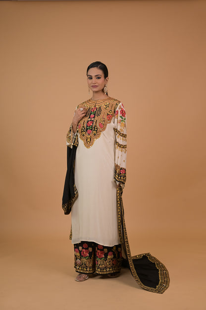 Noor Ivory Kurta Set with Dupatta