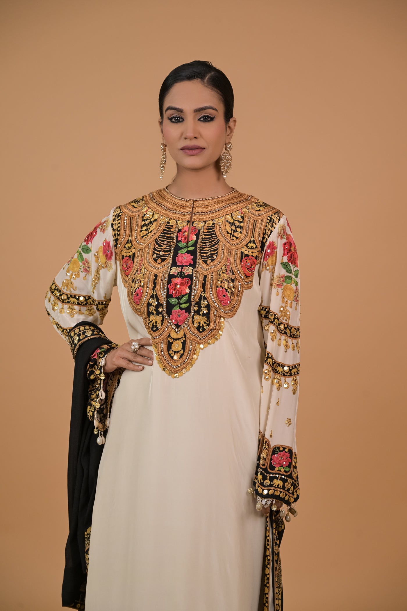 Noor Ivory Kurta Set with Dupatta