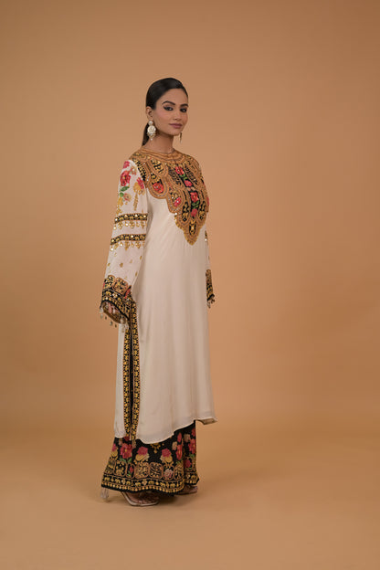 Noor Ivory Kurta Set with Dupatta