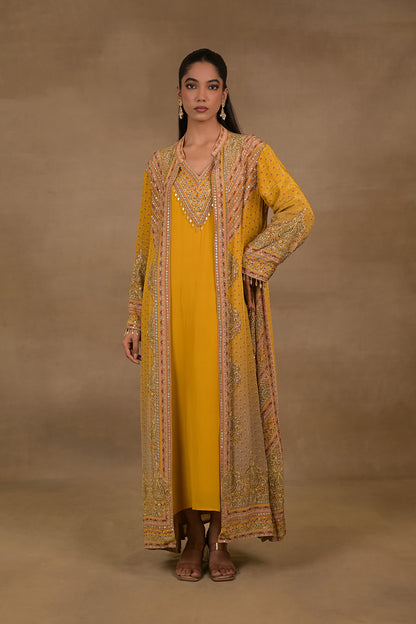 Mustard Noor One-Piece with Embellished Jacket