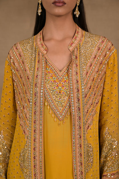 Mustard Noor One-Piece with Embellished Jacket