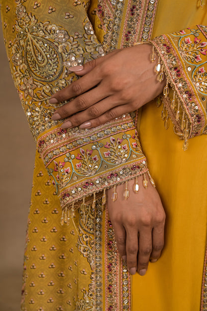 Mustard Noor One-Piece with Embellished Jacket