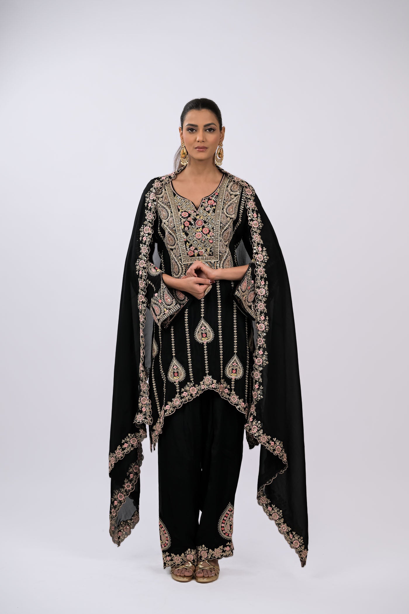 Midnight Noir Embroidered Kurta Set
