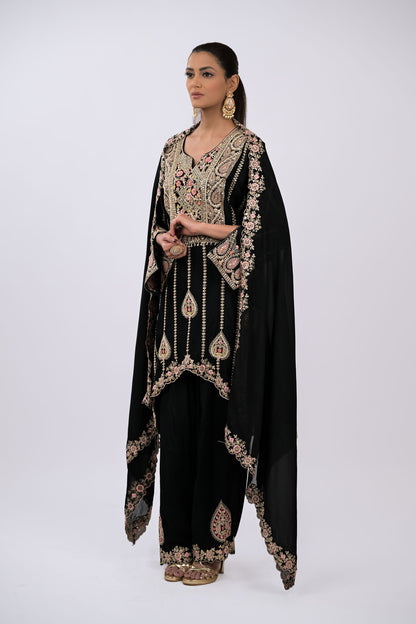 Midnight Noir Embroidered Kurta Set