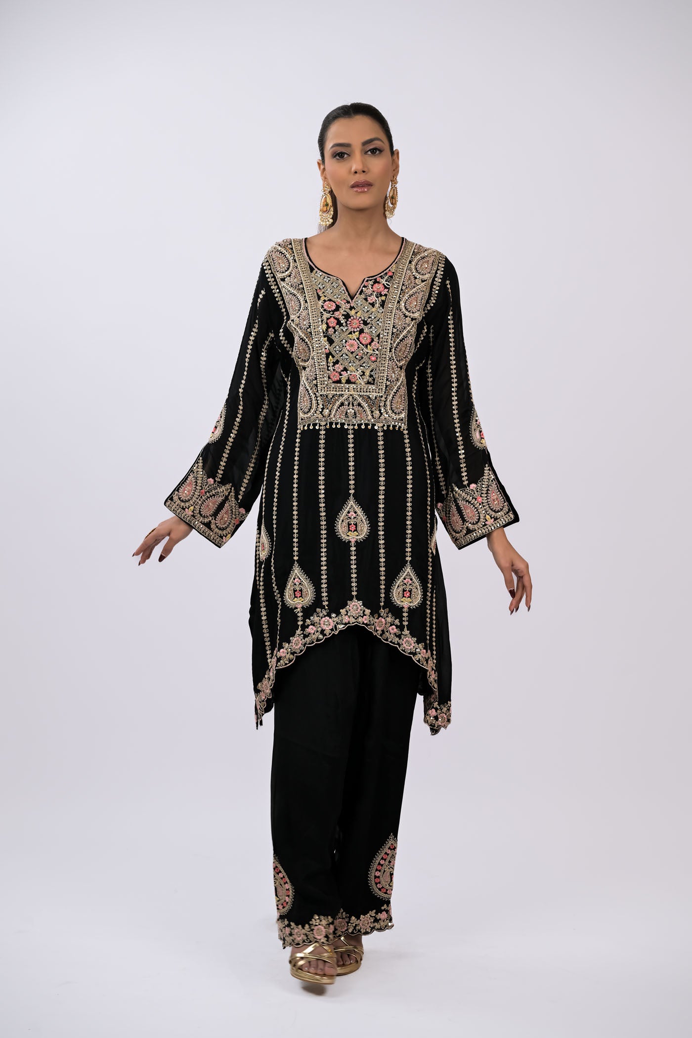 Midnight Noir Embroidered Kurta Set