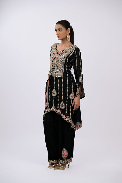 Midnight Noir Embroidered Kurta Set