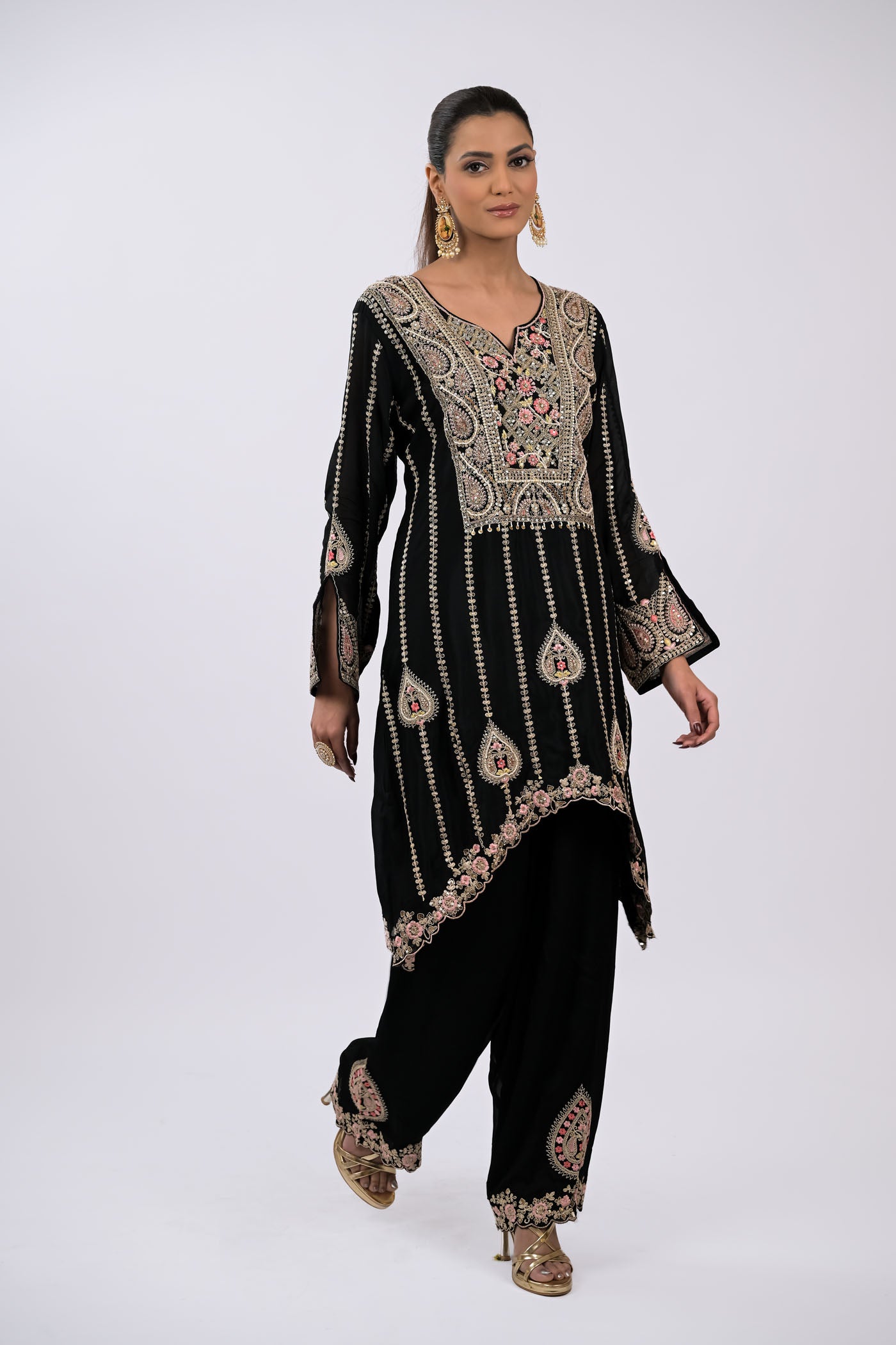 Midnight Noir Embroidered Kurta Set