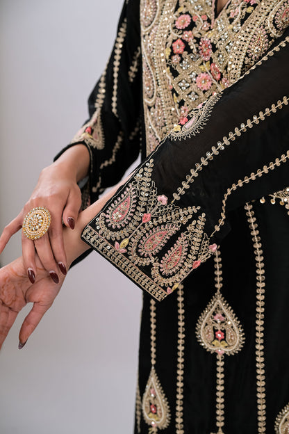 Midnight Noir Embroidered Kurta Set