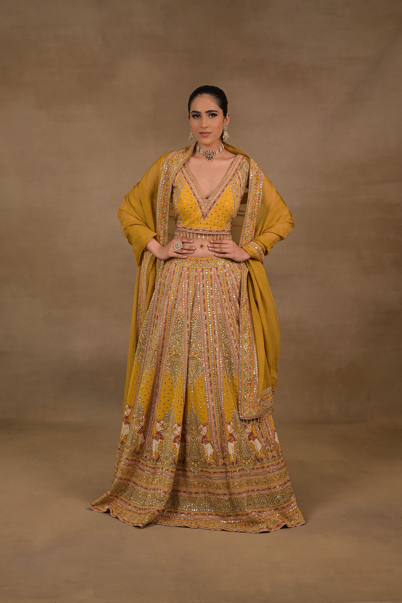 Mustard Meher Lehenga Set