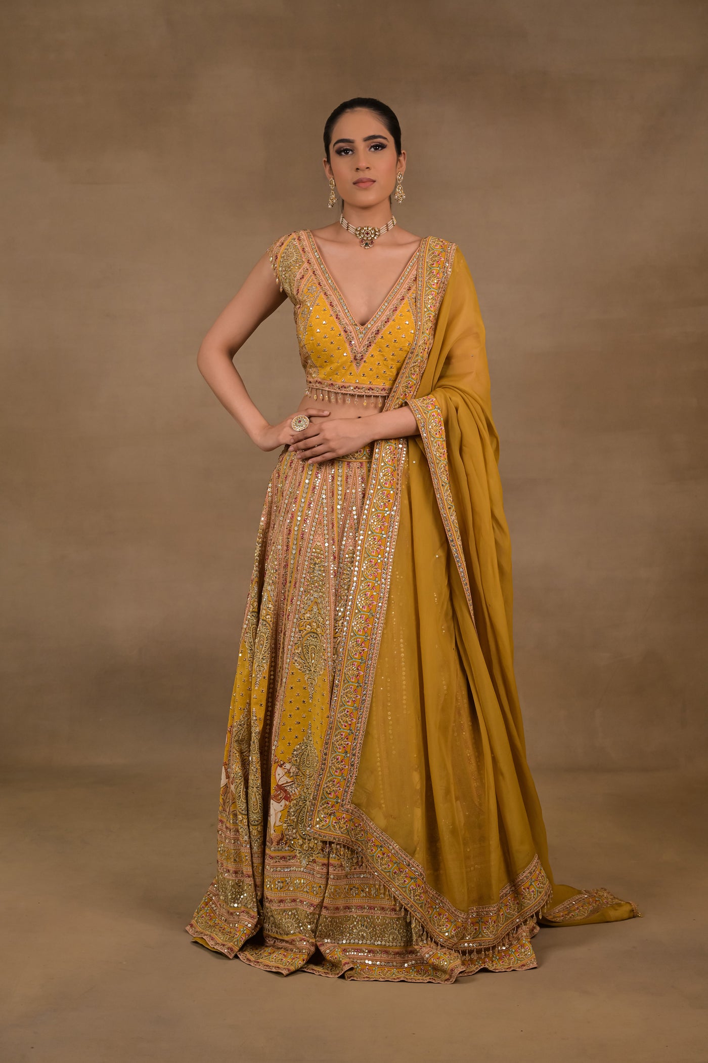 Mustard Meher Lehenga Set