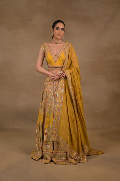 Mustard Meher Lehenga Set