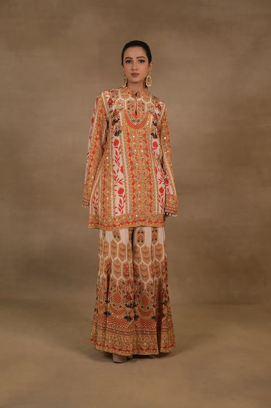 Ivory Scarlet Festive Kurta Set