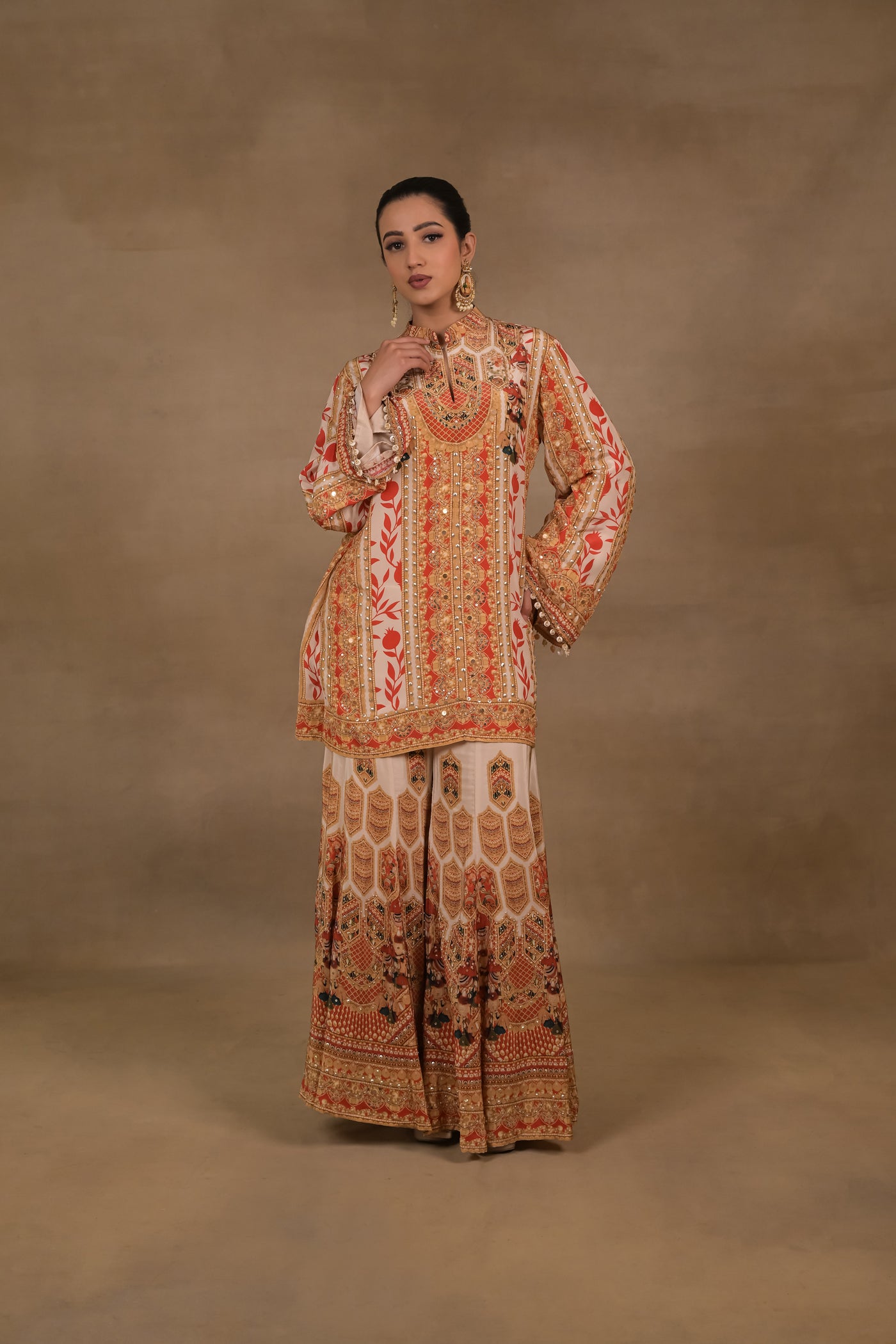 Ivory Scarlet Festive Kurta Set