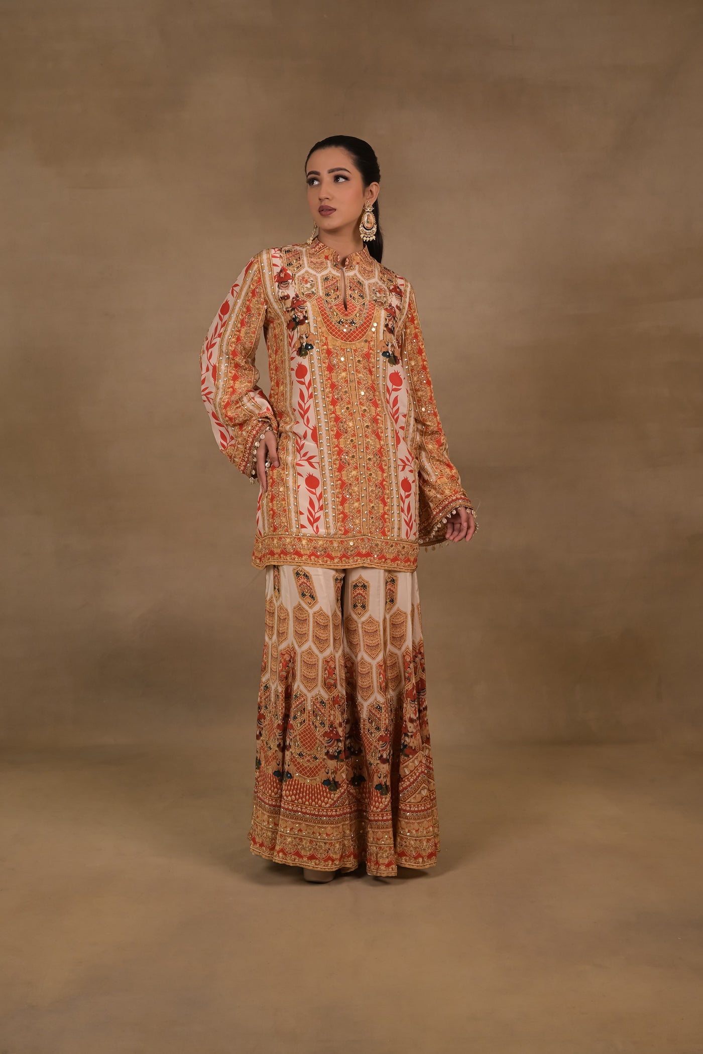 Ivory Scarlet Festive Kurta Set