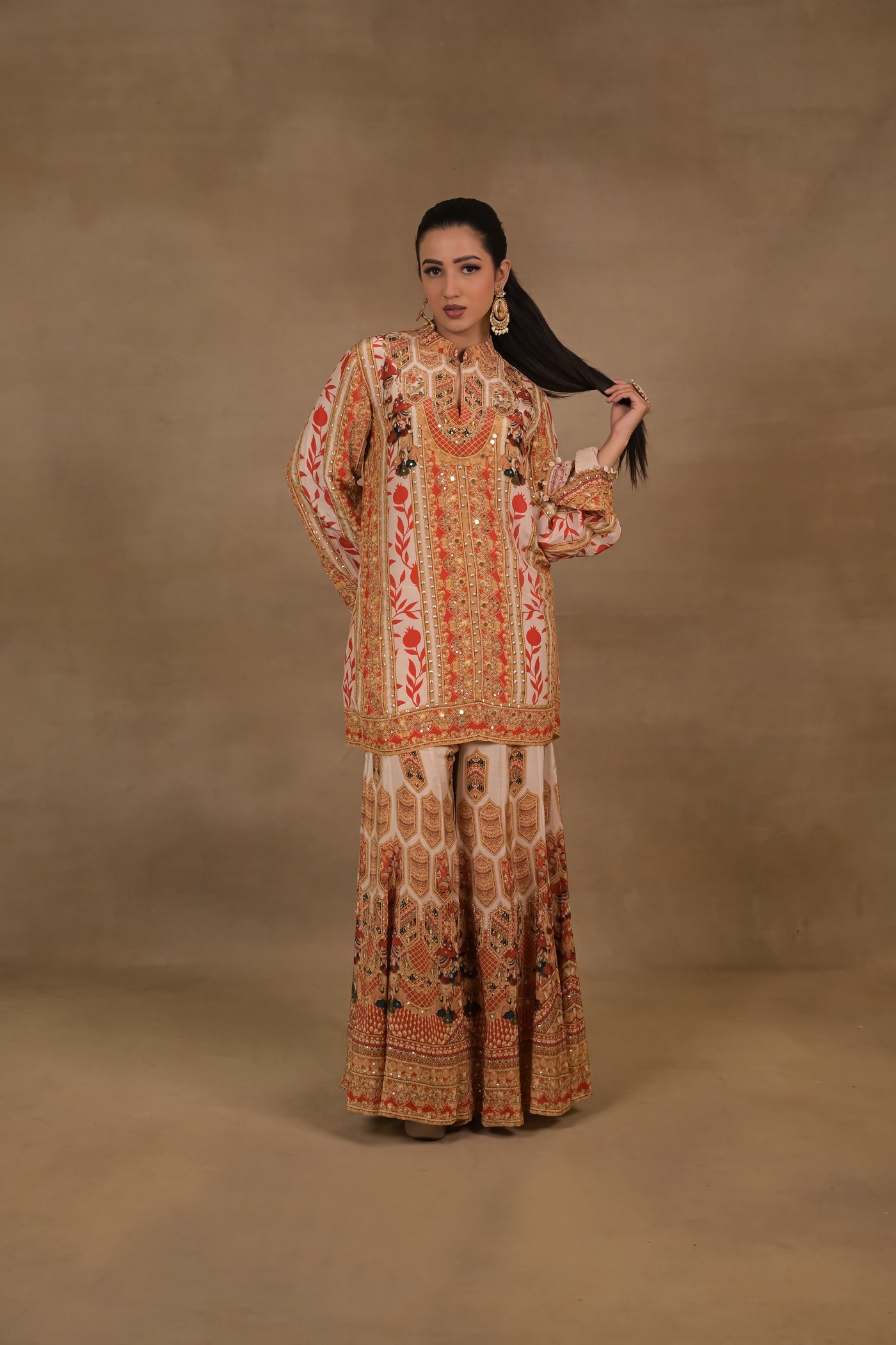 Ivory Scarlet Festive Kurta Set