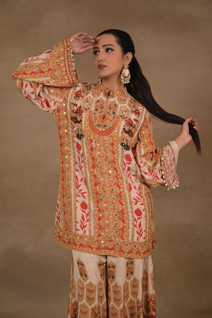 Ivory Scarlet Festive Kurta Set