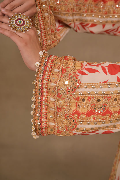 Ivory Scarlet Festive Kurta Set