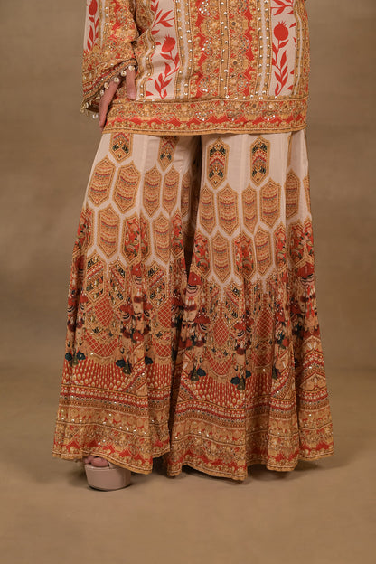 Ivory Scarlet Festive Kurta Set