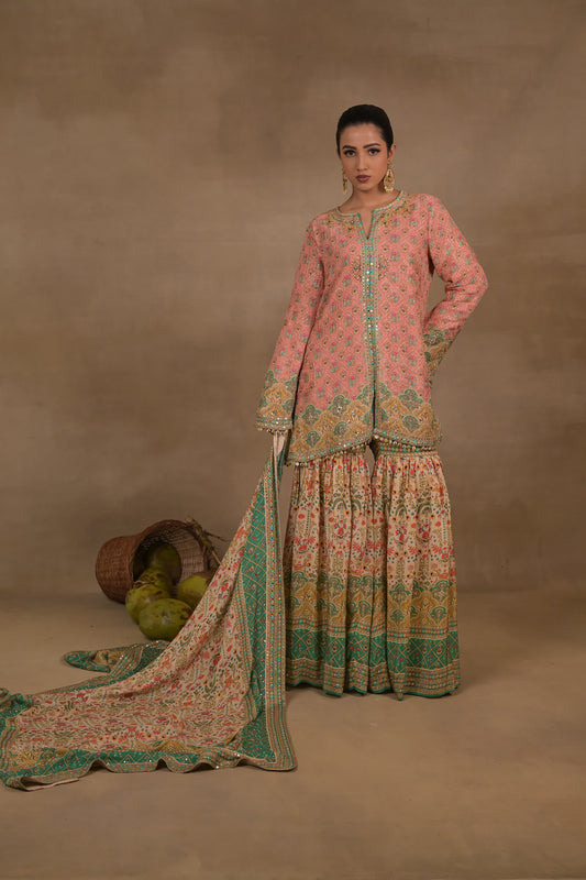 Zarmina Emerald Printed Kurta Set