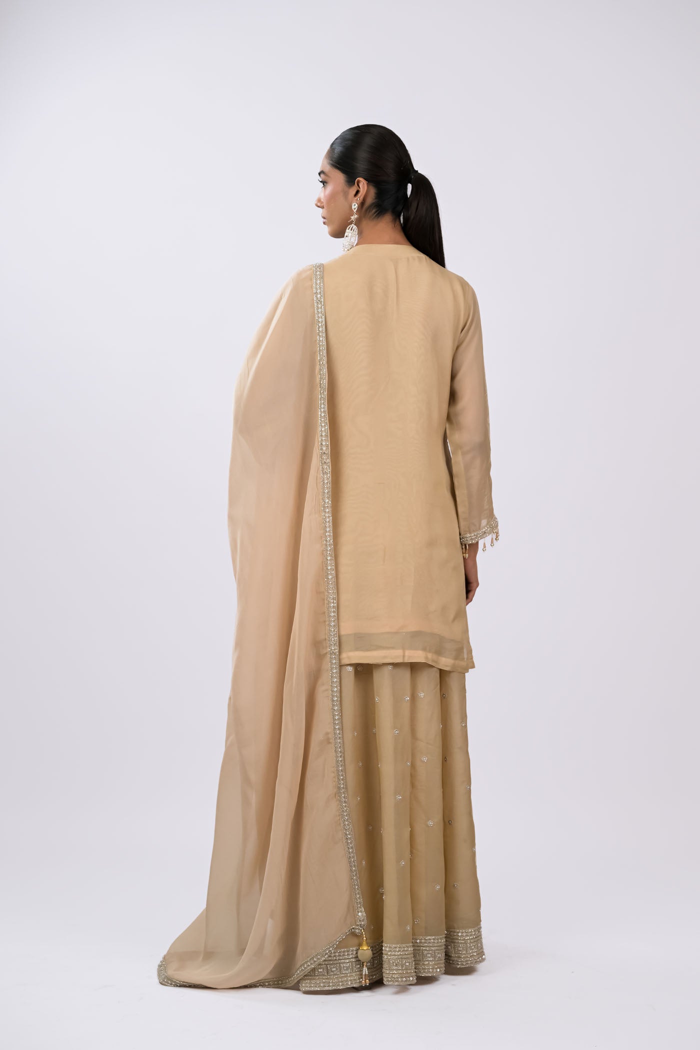 Ivory Sand Embroidered Kurta Set