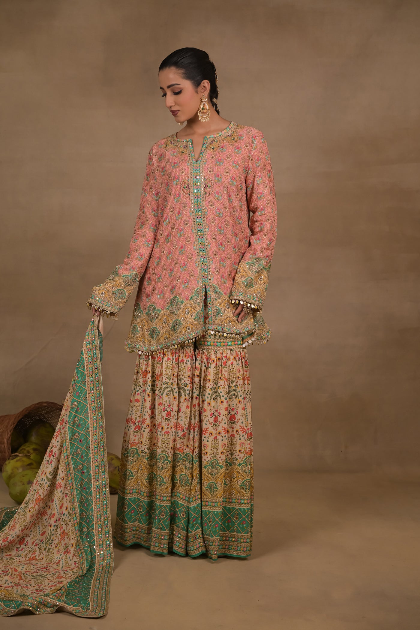 Zarmina Emerald Printed Kurta Set