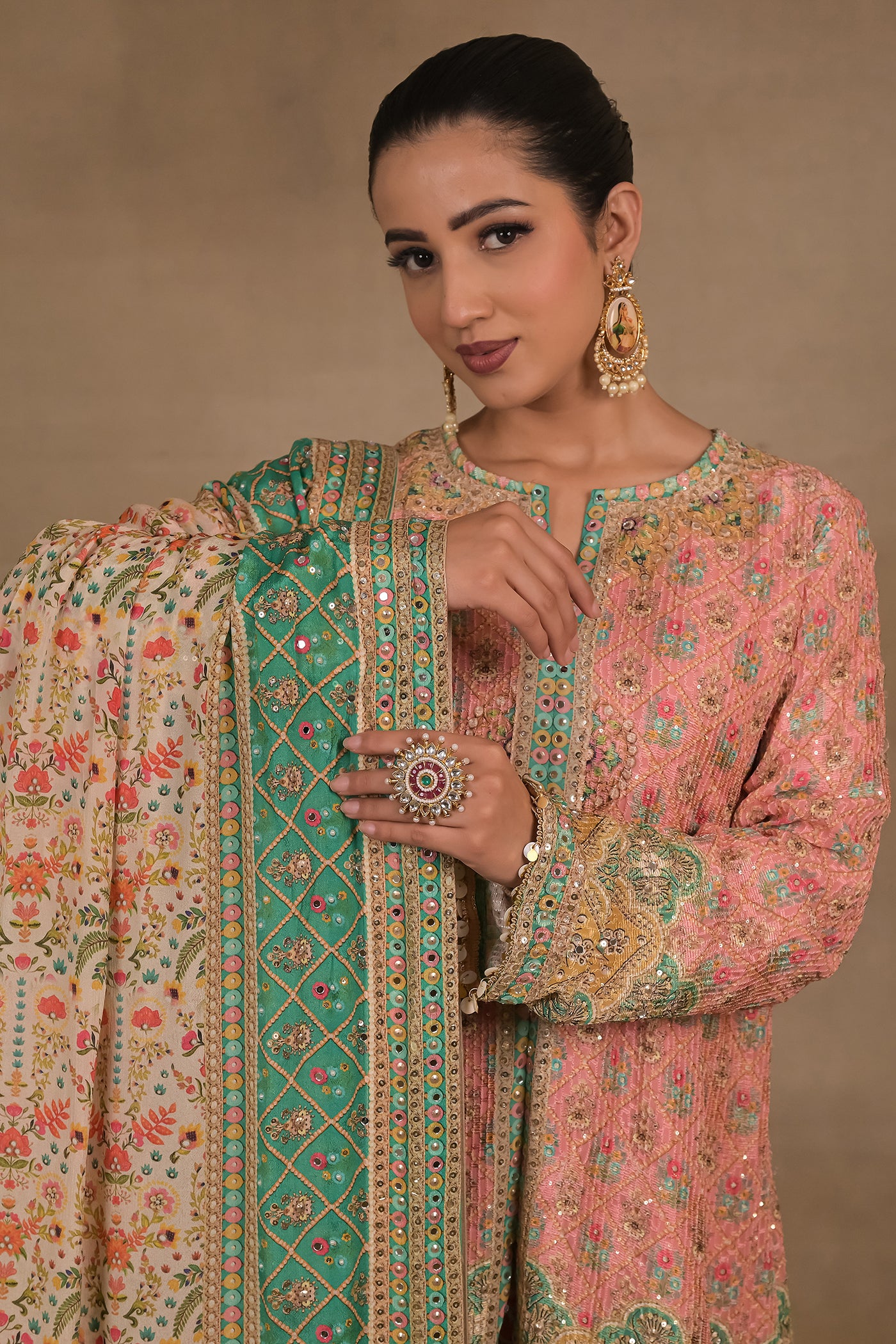 Zarmina Emerald Printed Kurta Set