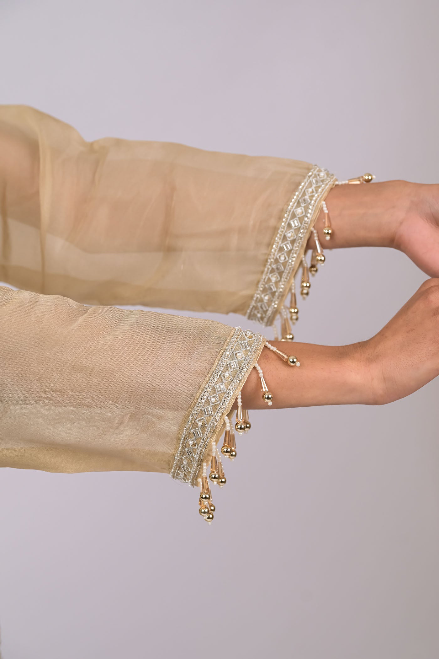 Ivory Sand Embroidered Kurta Set