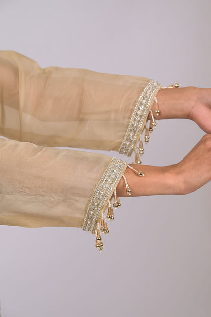 Ivory Sand Embroidered Kurta Set