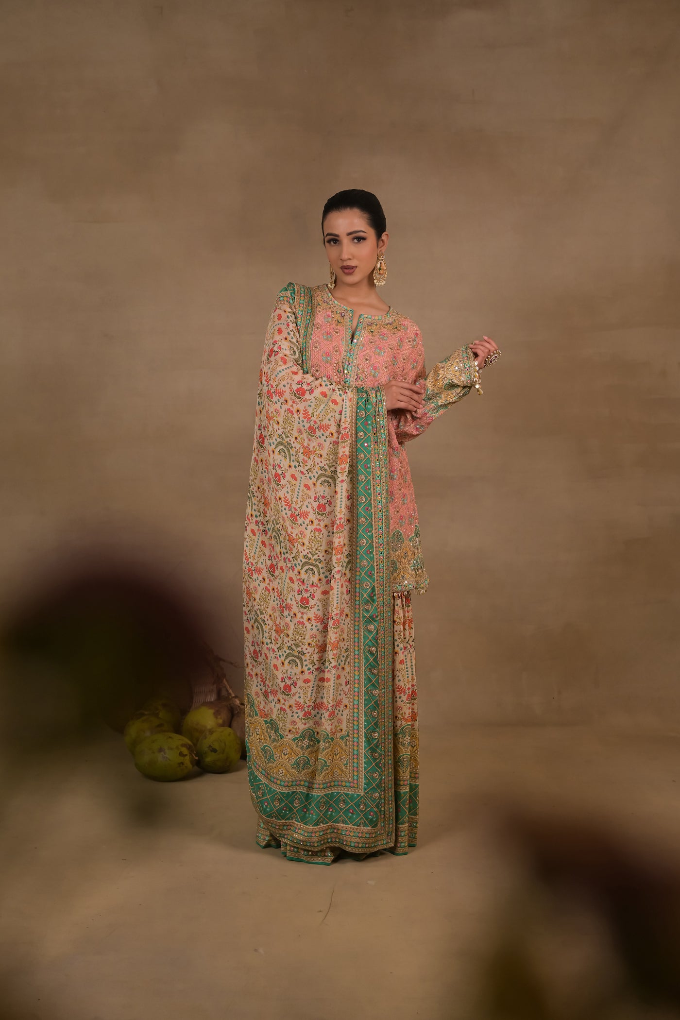 Zarmina Emerald Printed Kurta Set