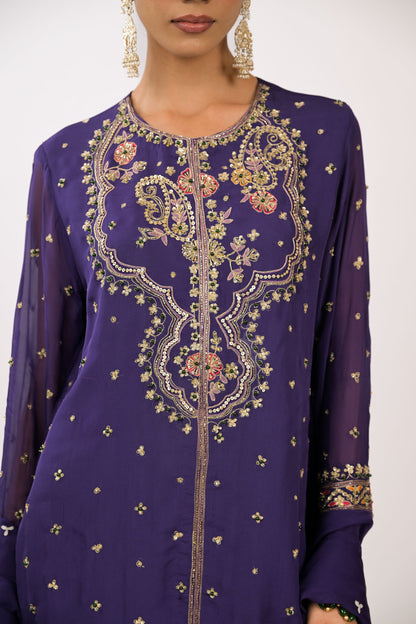 Crimson Bloom Embroidered Kurta Set