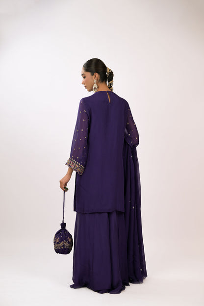 Royal Amethyst Embroidered Kurta Set