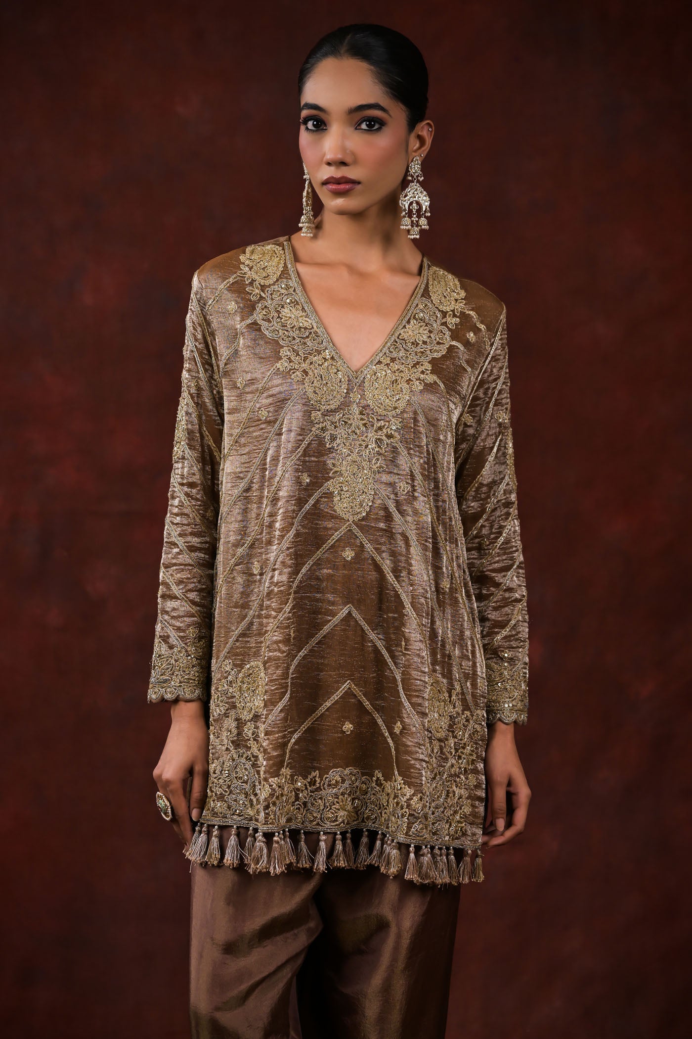 Noor Ash Grey Embroidered Kurta Set