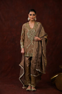 Ira Bronze Embroidered Kurta Set