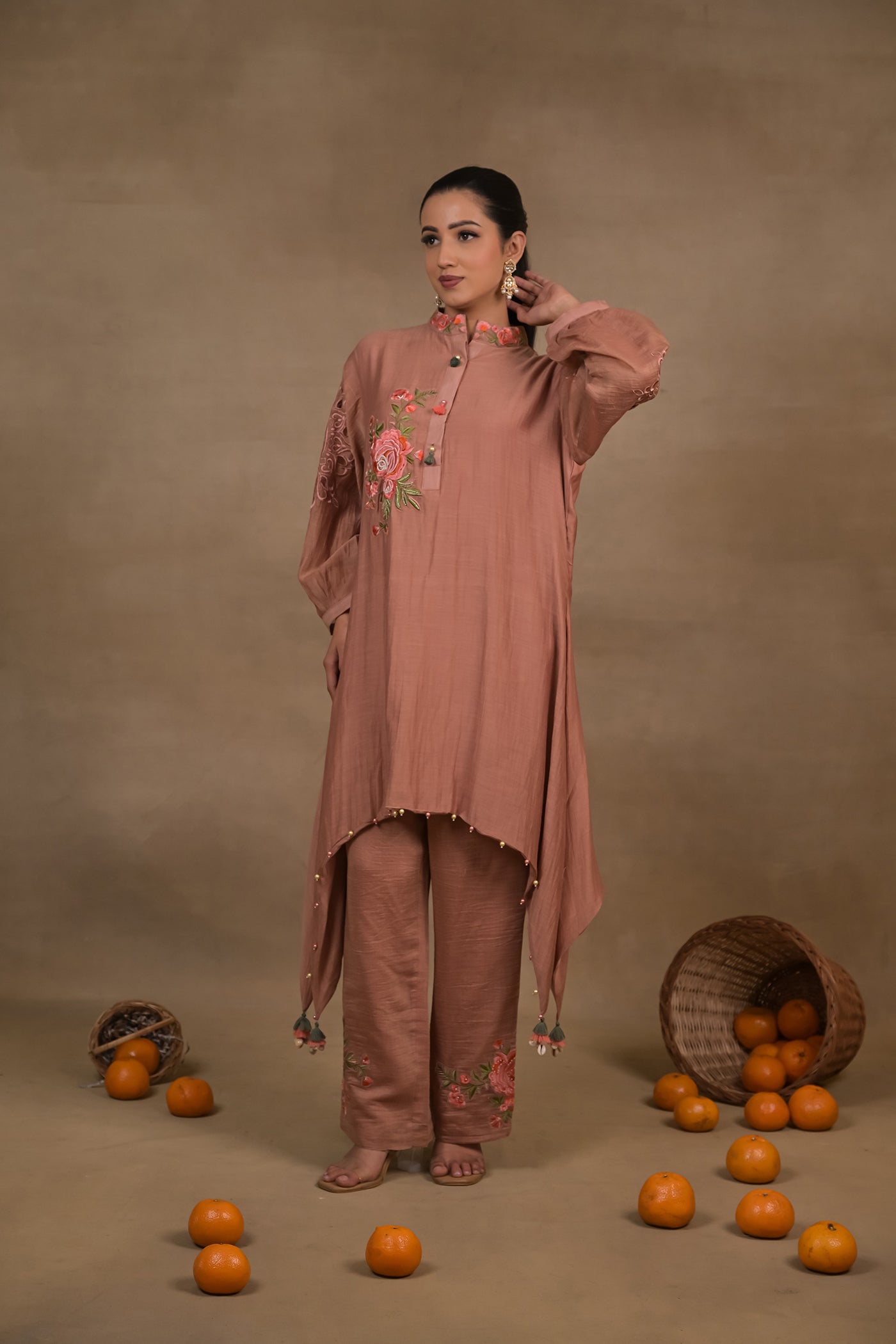 Blush Rose Embroidered Co-Ord Set