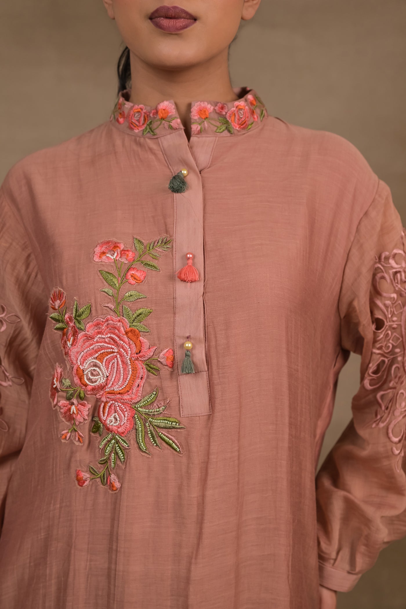 Blush Rose Embroidered Co-Ord Set