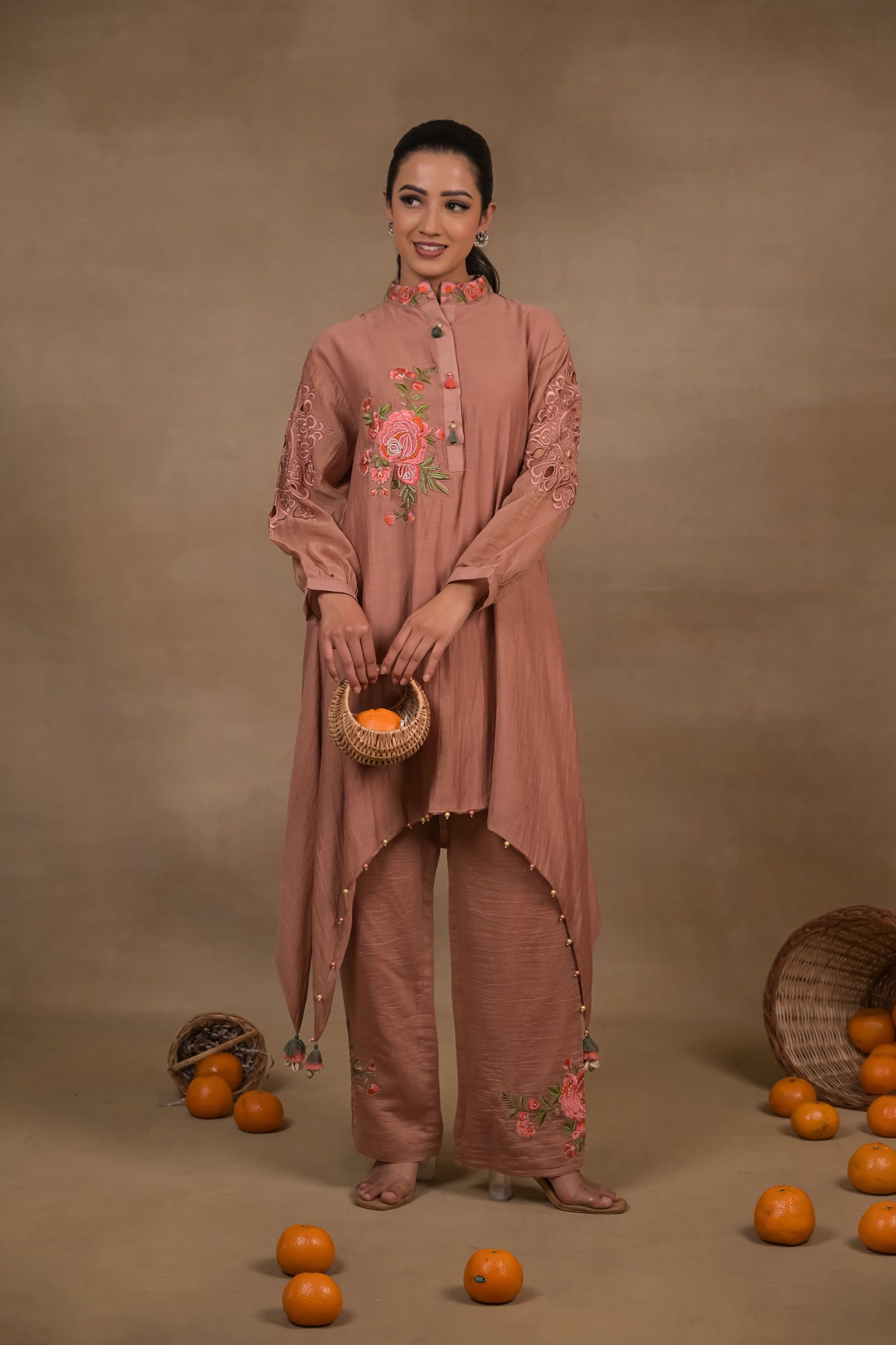 Blush Rose Embroidered Co-Ord Set