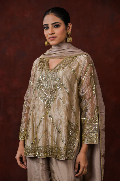 Ira Bronze Embroidered Kurta Set