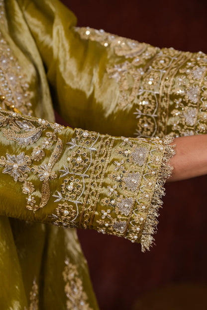 Zehra Olive Embroidered Kurta Set