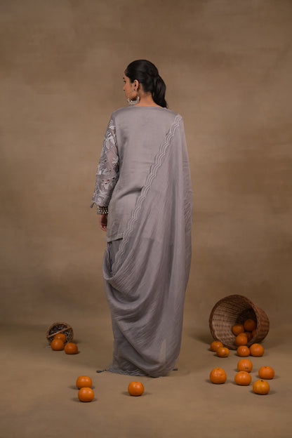 Noor Grey Mul Kurta Set