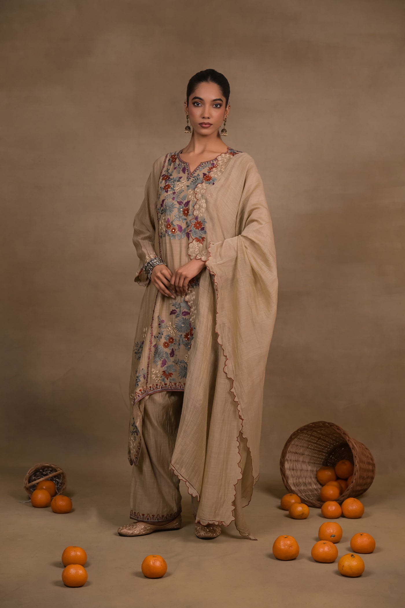 Noor Floral Mul Kurta Set