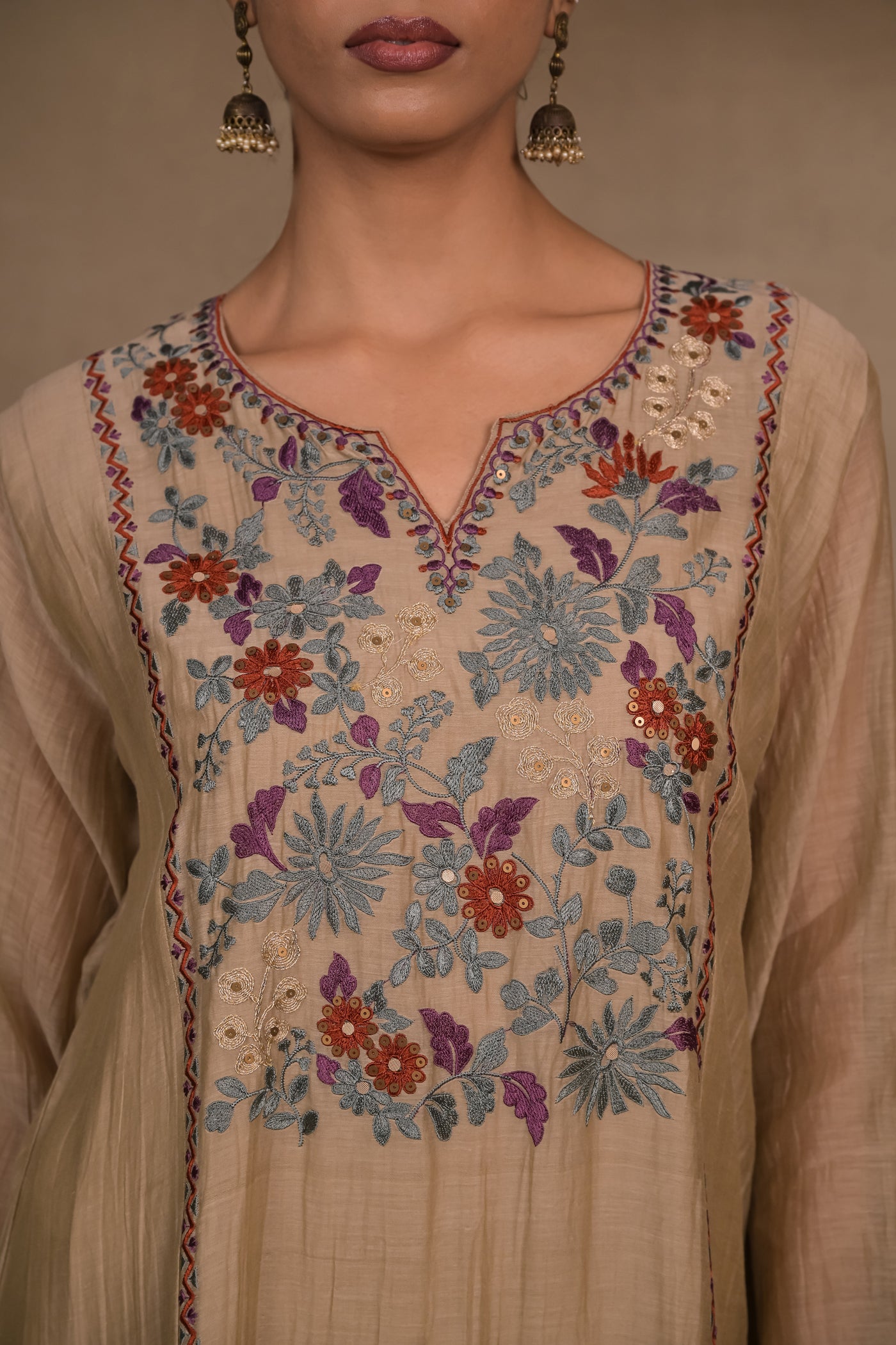 Noor Floral Mul Kurta Set