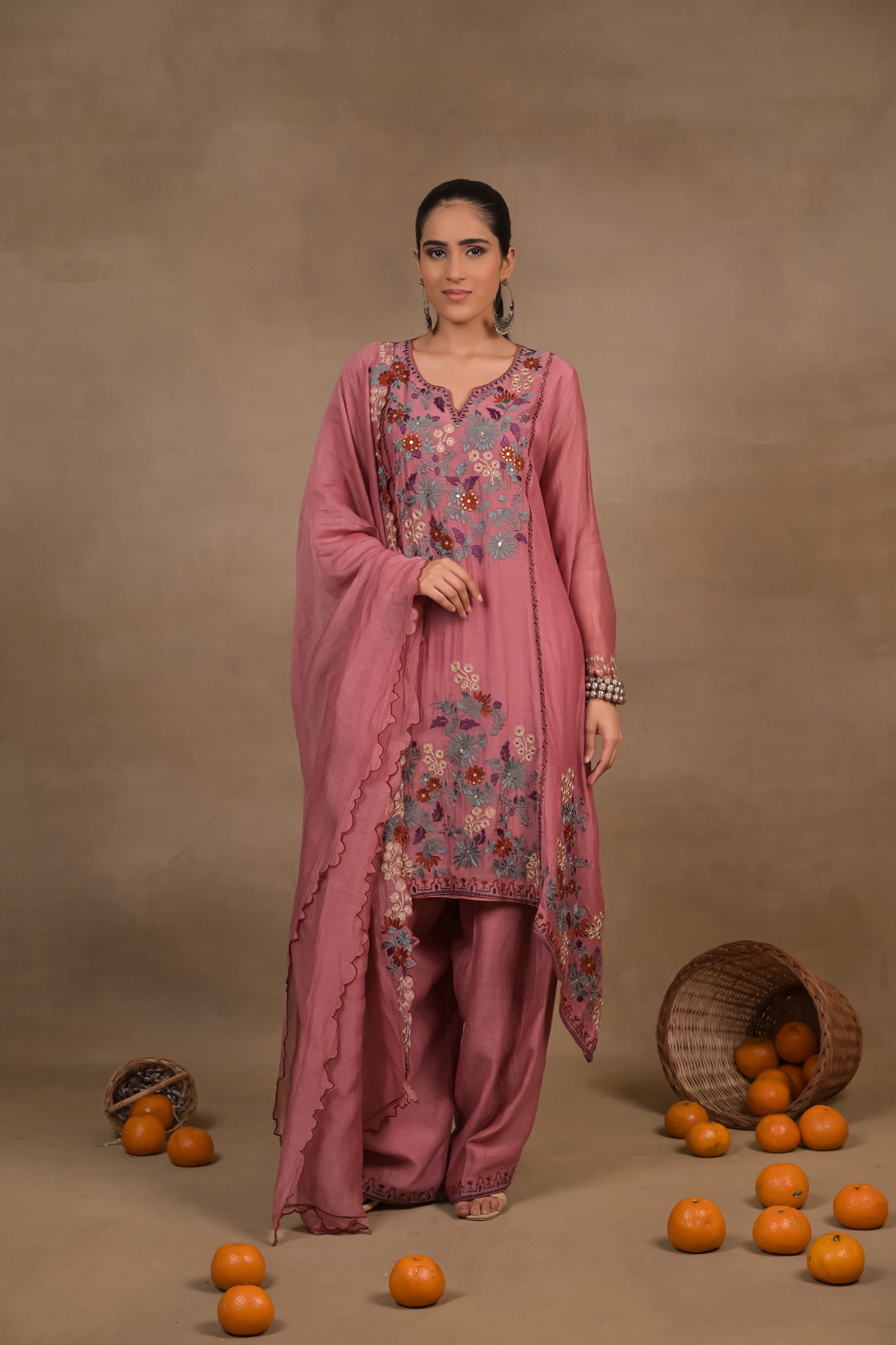 Noor Floral Mul Kurta Set
